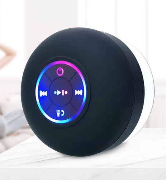 Big Suction Cup Bluetooth Speaker LED Light Waterproof Bathroom Speaker
