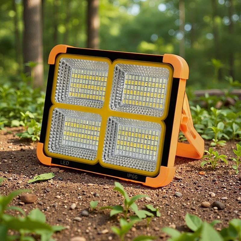 Photovoltaic Rechargeable Floodlight for Outdoor Camping