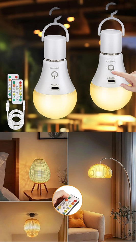 E27 RGB LED Rechargeable Bulb with Remote Control
